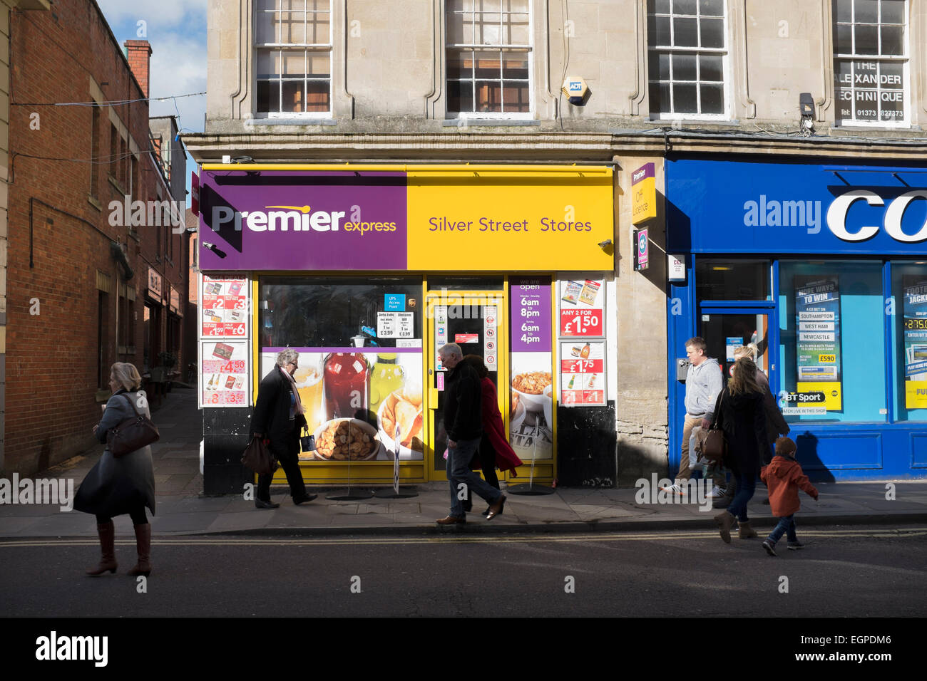 Premier Express Convenience Store Silver Street Trowbridge Stock Photo