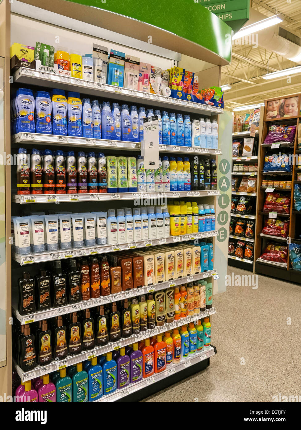 End Aisle Display, Publix Super Market in Florida Stock Photo, Royalty