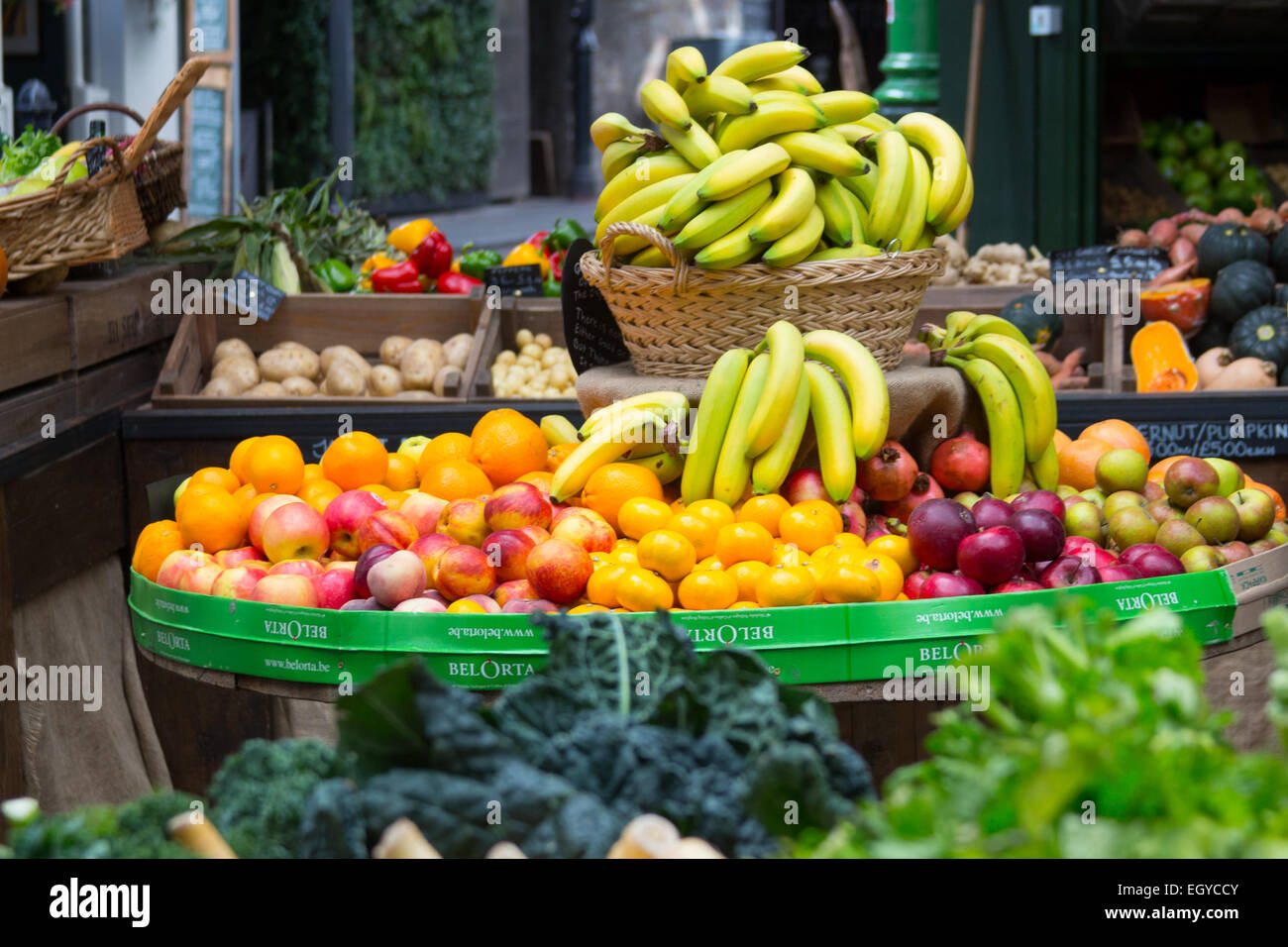Fruit and Vegetables at Borough Market, London Bridge, London UK Stock