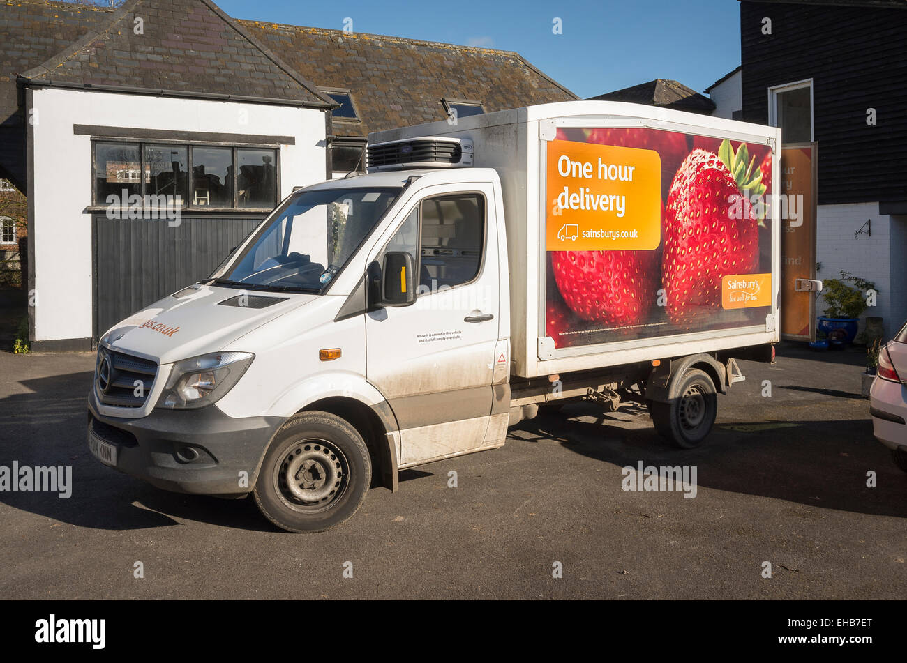Sainsbury's home delivery van in UK Stock Photo, Royalty Free Image