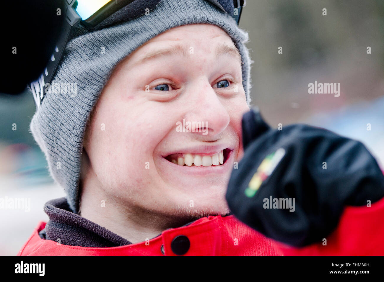 <b>Lucien Koch</b> of Switzerland celebrates his victory in the men snowboard ... - lucien-koch-of-switzerland-celebrates-his-victory-in-the-men-snowboard-EHM80H