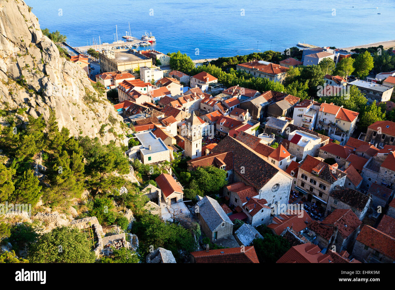 Panoramic View Of Omis And Holy Spirit Church Croatia Stock Photo Alamy