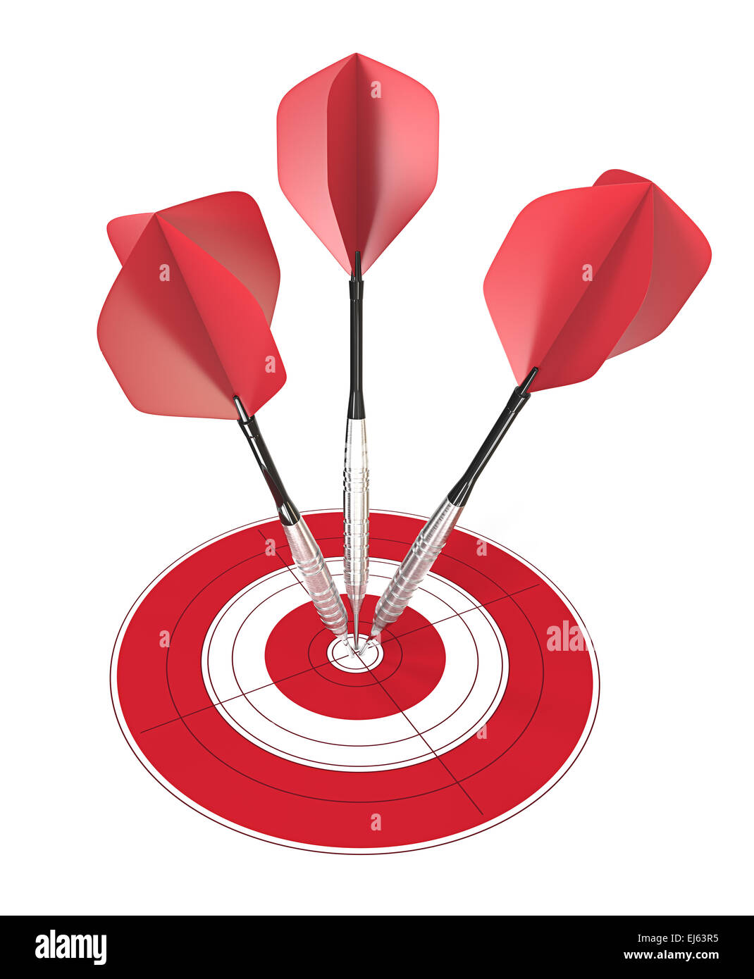 3d Render Arrows Hitting Bullseye Hi Res Stock Photography And Images