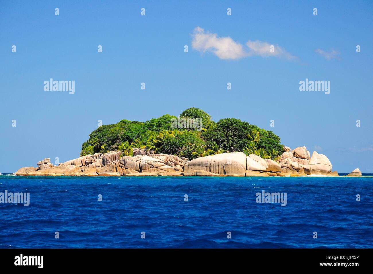 The uninhabited island of Ile Cocos, Coco Island, Praslin, Seychelles