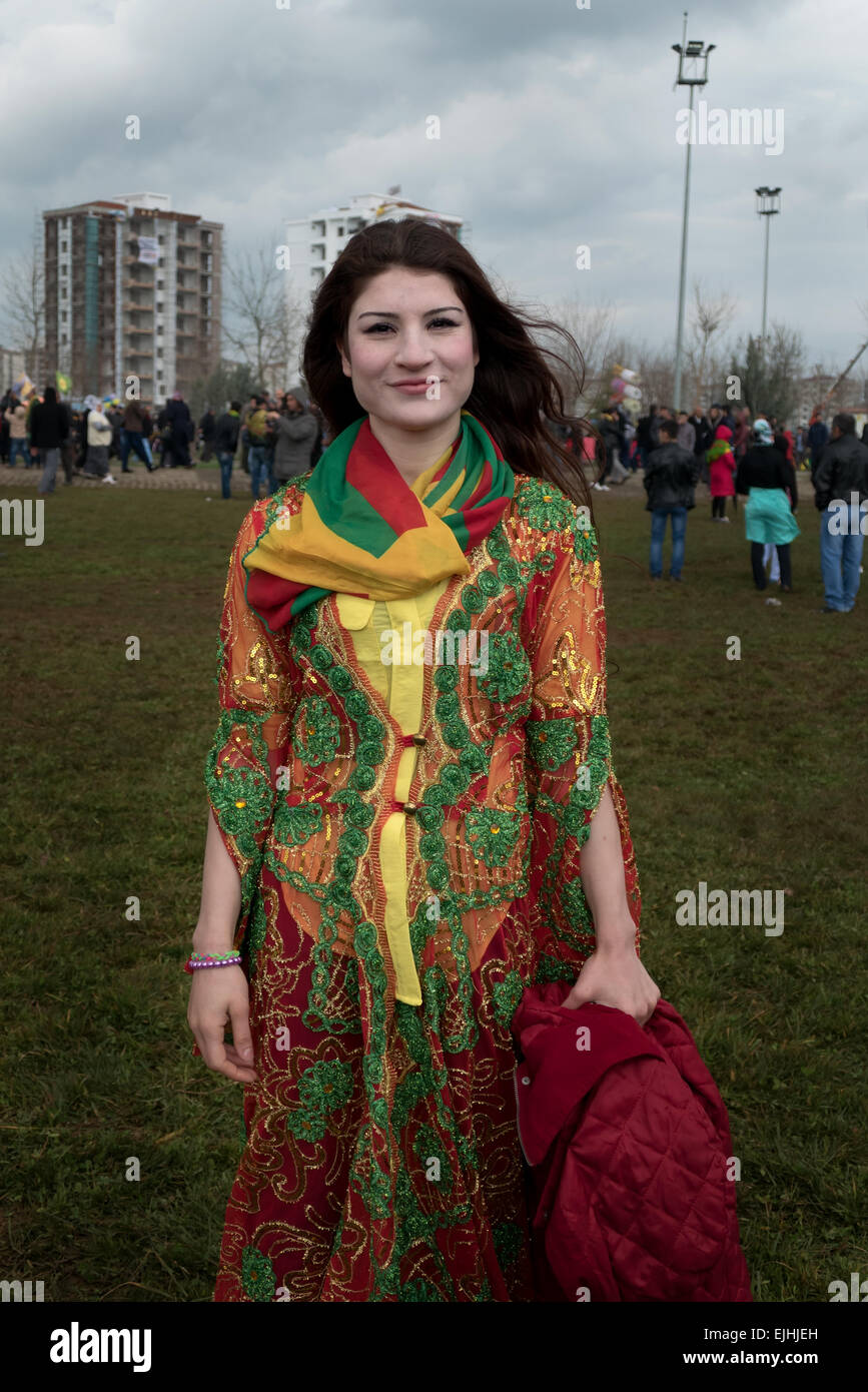 Kurds celebrating Newroz, Kurdish New Year in Diyarbakir, Turkish Stock