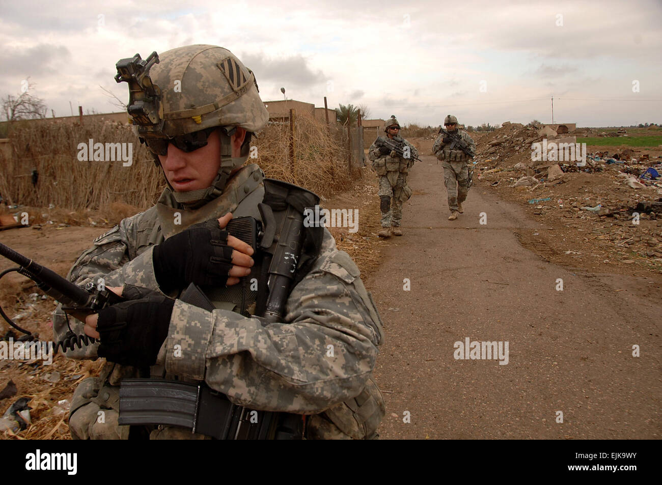 A U.S. Army Soldier from Baker Company, 1st Battalion, 15th Infantry Stock Photo, Royalty Free
