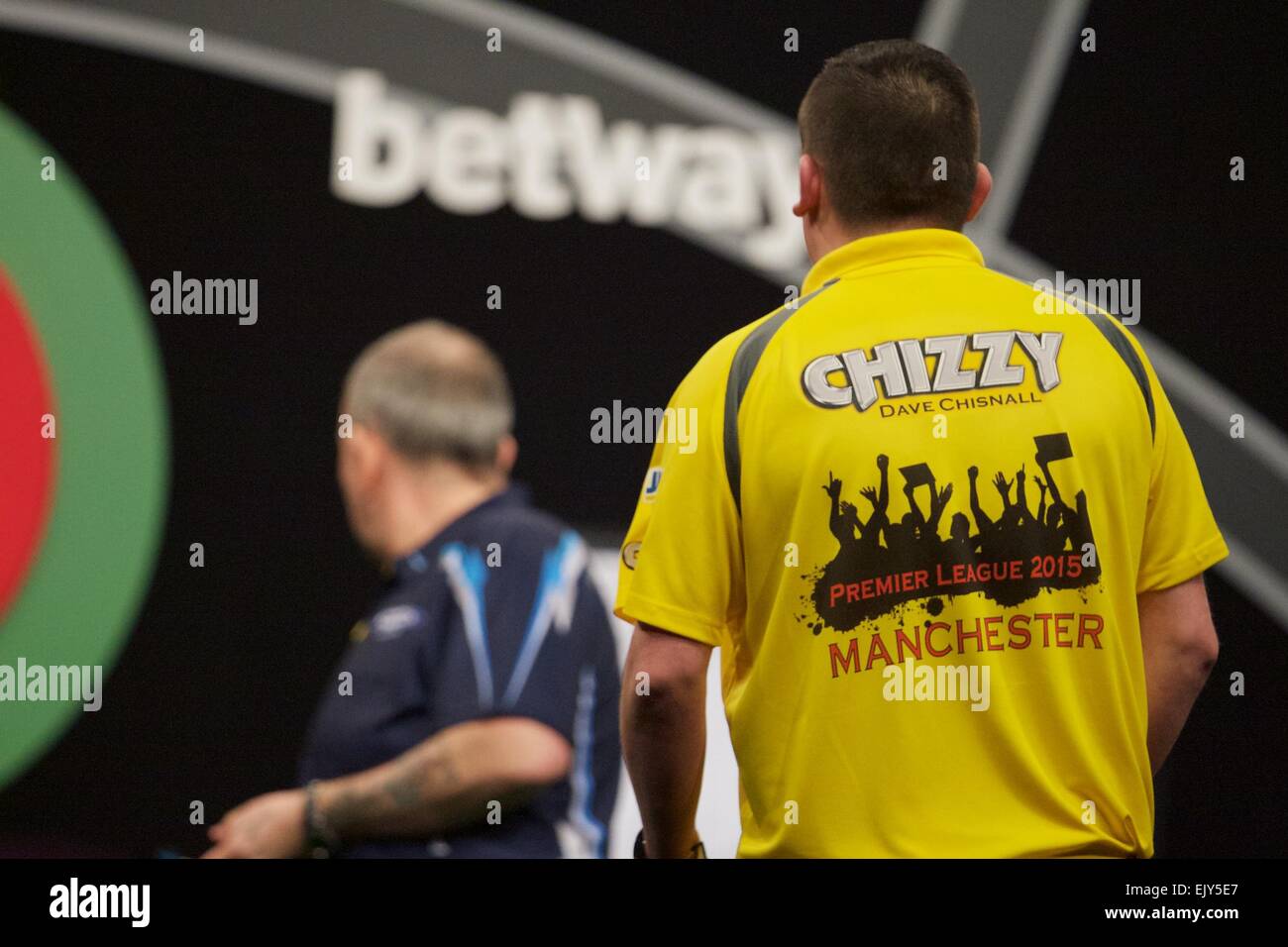 Manchester, UK. 2nd Apr, 2015. Betway Premier League Darts. Judgement
