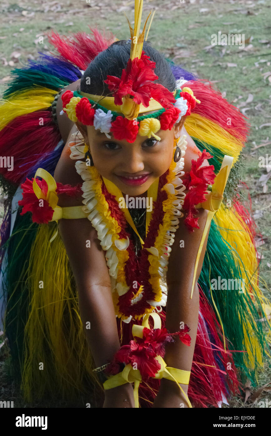 Yap Mädchen in traditioneller Kleidung auf Yap Day 