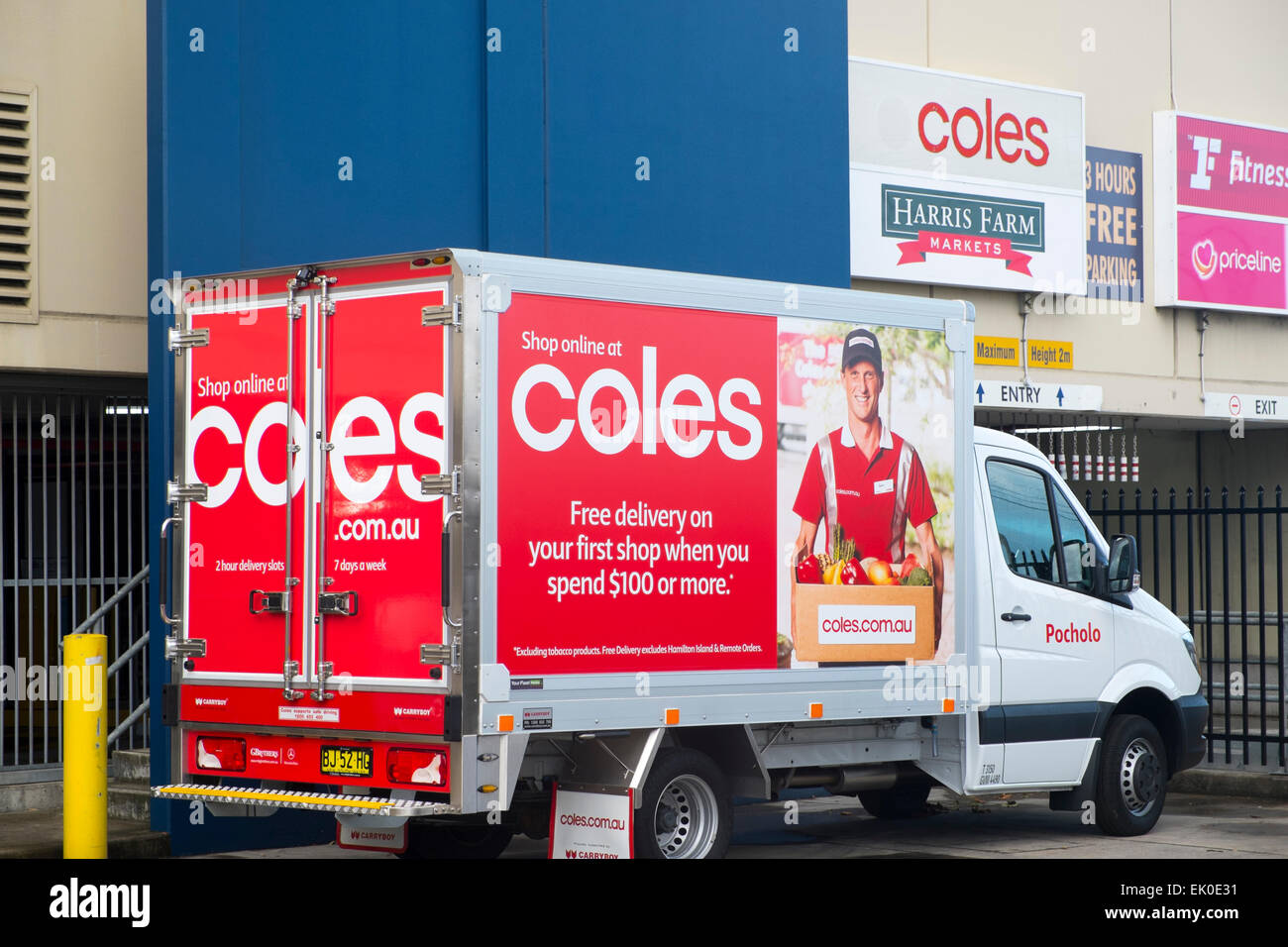 australian coles supermarket delivery vehicle for orders placed Stock