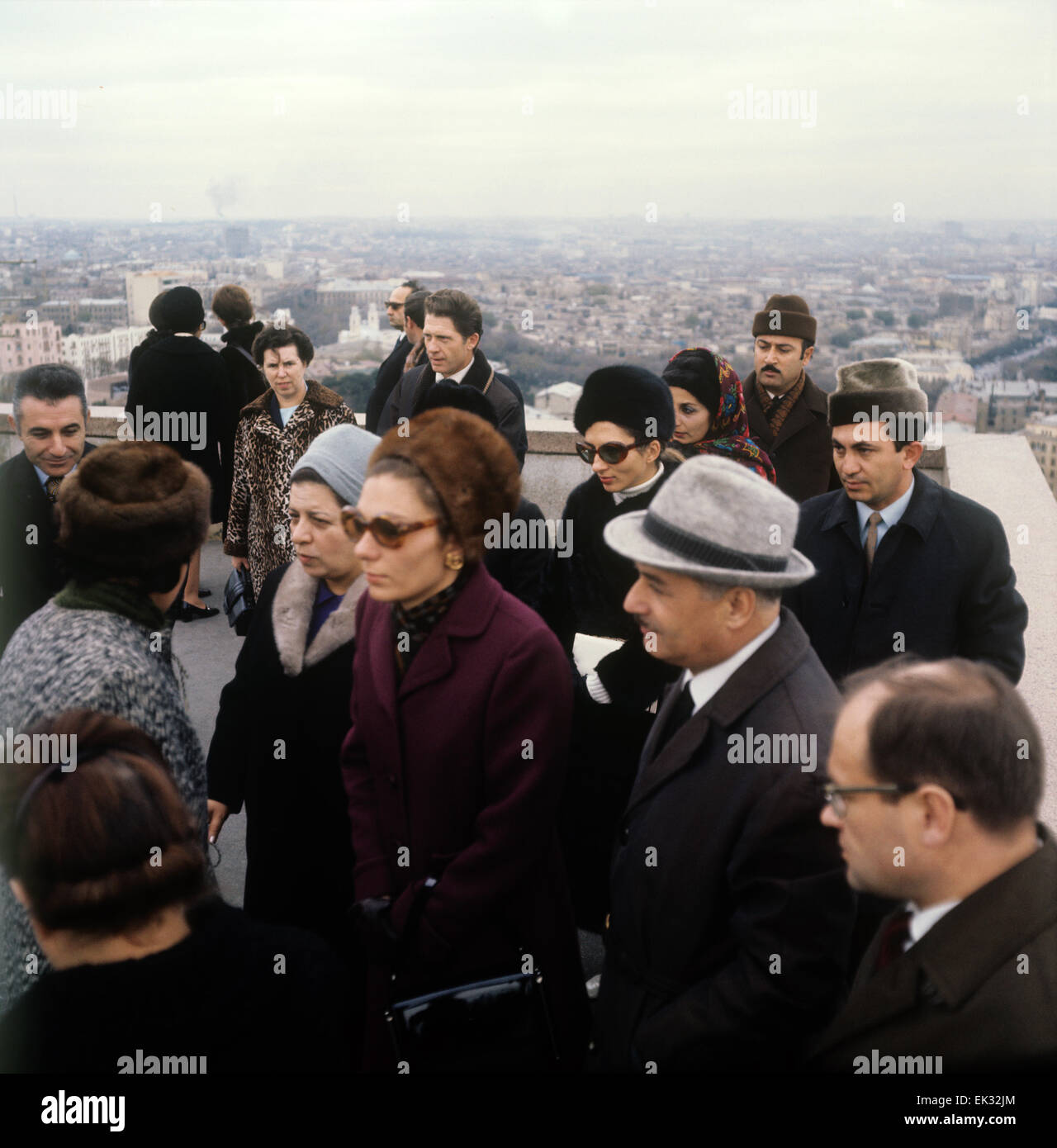 Baku. Azerbaijani SSR. USSR. Empress Farah Pahlavi of Iran and her 