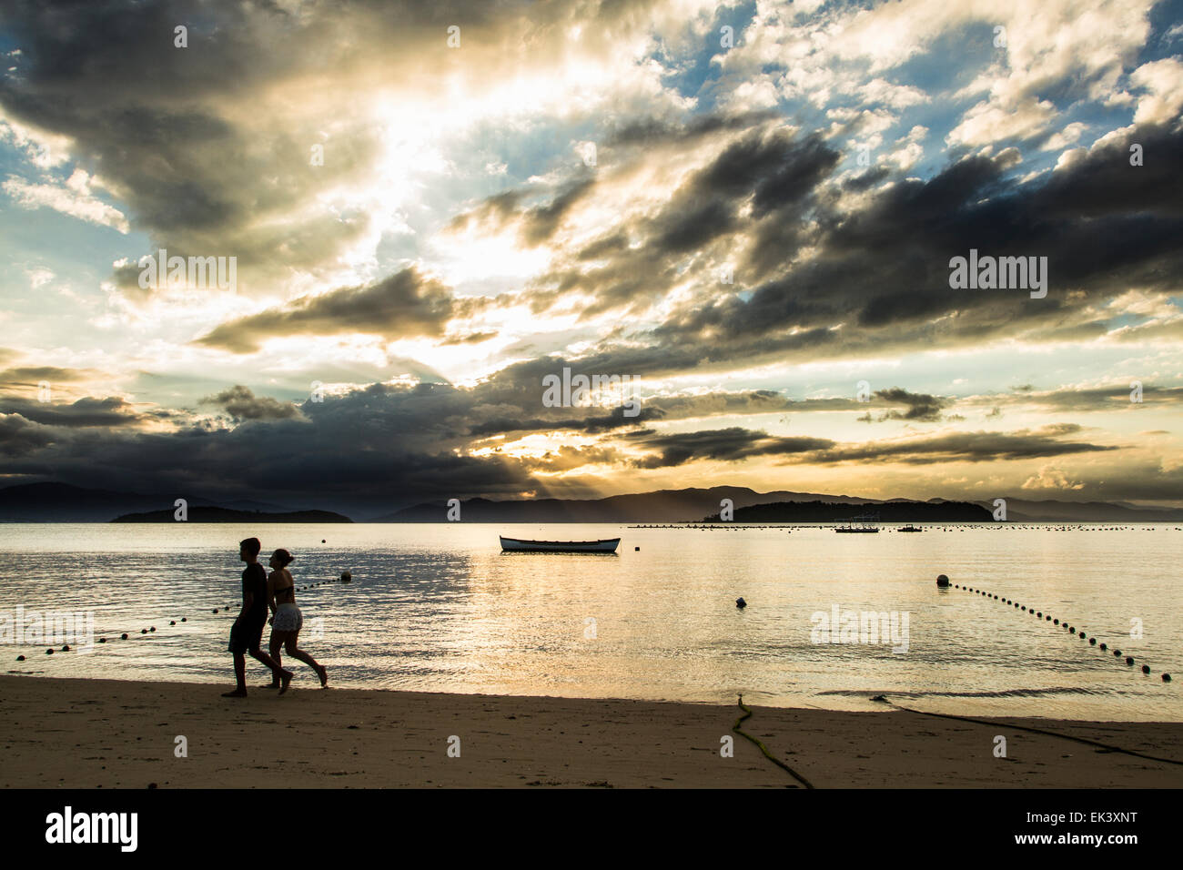 Sunset At Ponta Do Sambaqui At Santo Antonio De Lisboa District