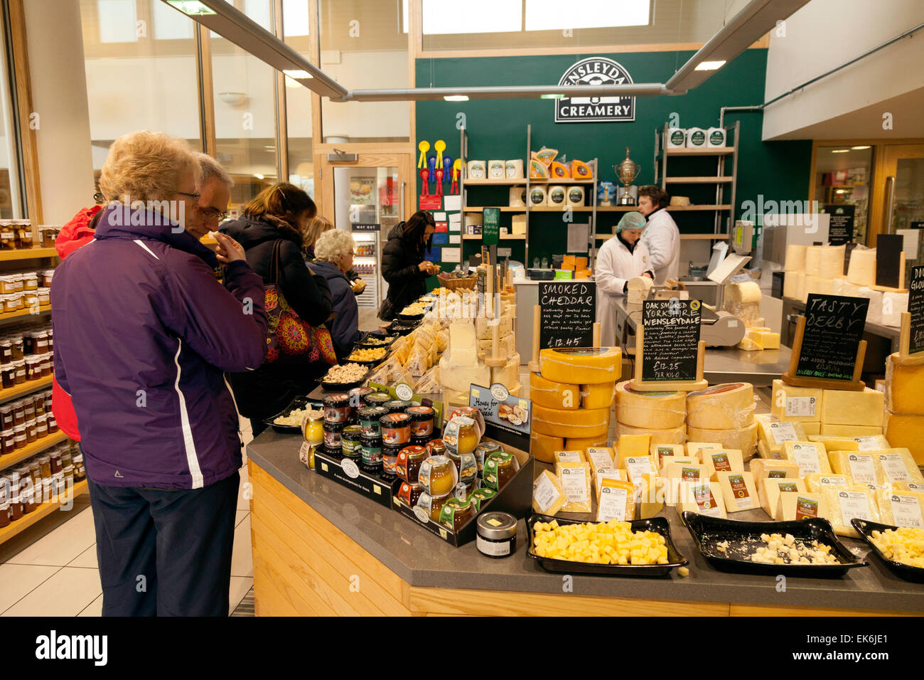 People shopping and buying cheese; the Wensleydale Creamery shop Stock Photo 80666153 Alamy