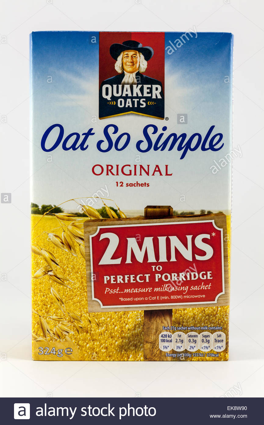 Box of Quaker Oats Oat So Simple Original Microwave Porridge Stock