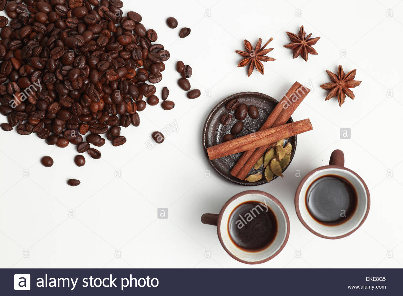 Coffee Cups With Coffee Beans Coffee Cups With Coffee Beans