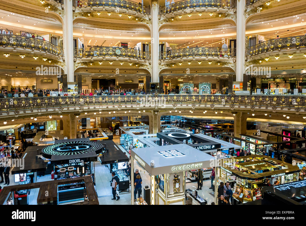 Paris, France, Wide View, Inside Large Atrium in French Department Stock Photo, Royalty Free