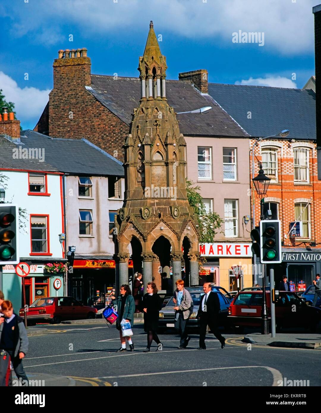 Rossmore Monument, The Diamond, Monaghan, Co Monaghan, Ireland Stock