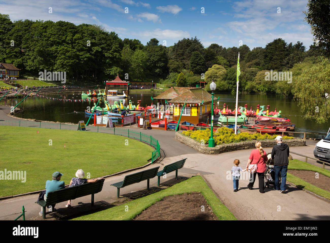 UK, England, Yorkshire, Scarborough, Peasholm Park boating lake Stock