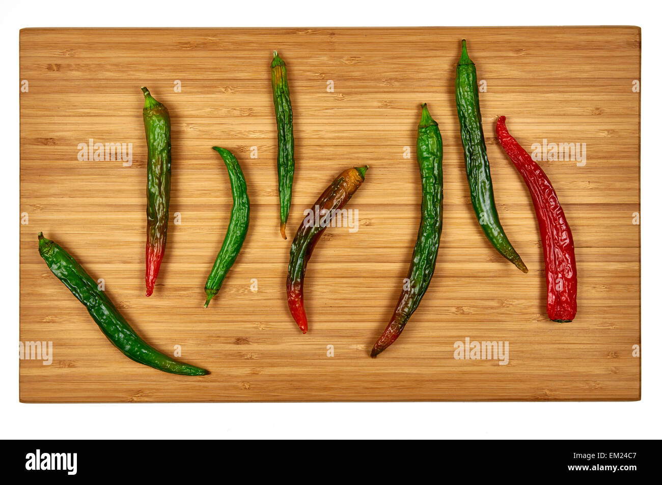 Hot Pepper On Wooden Cutting Board Stock Photo Alamy