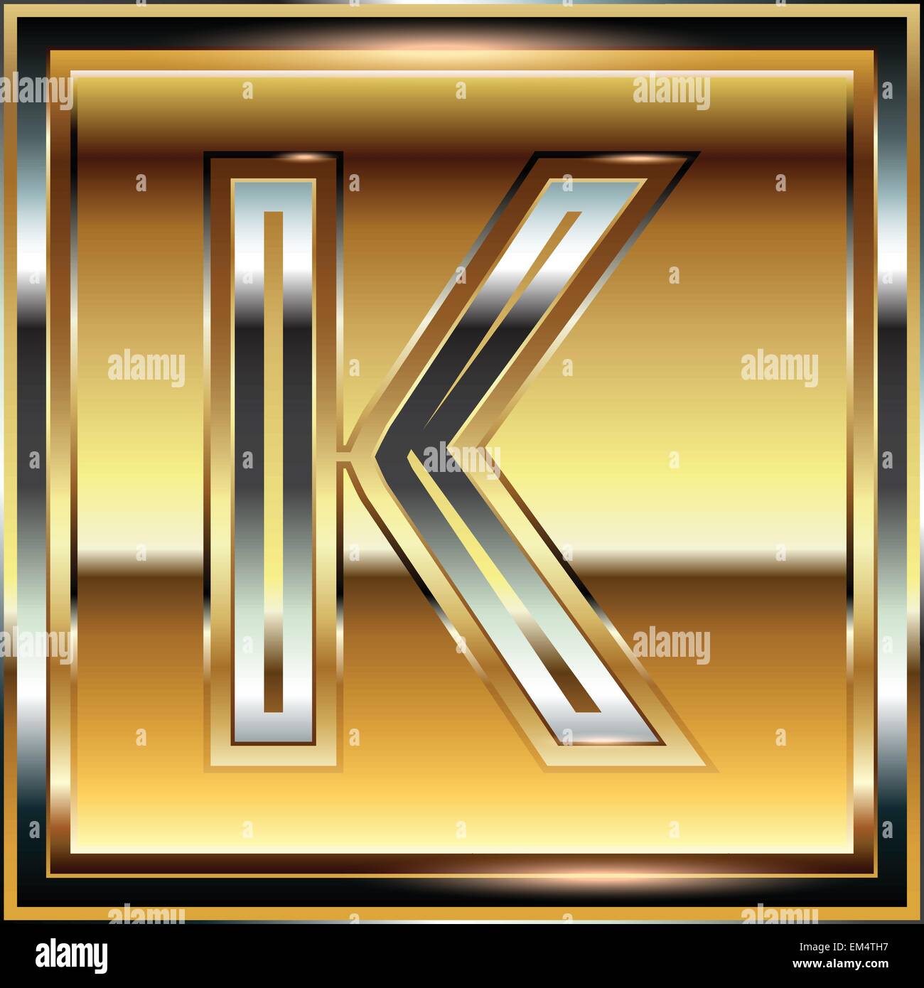 Golden Font Illustration Letter K Stock Vector Image Art Alamy