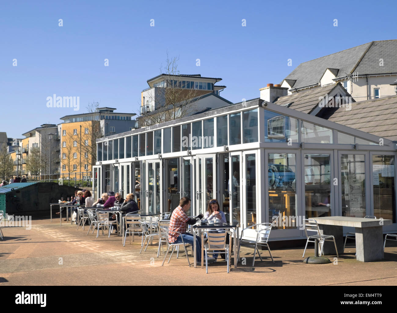 Portishead Marina Somerset England La Marina Restaurant Stock Photo