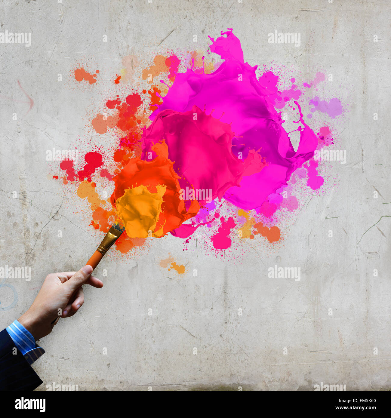 Human Hand Holding Paint Brush Stock Photo Alamy