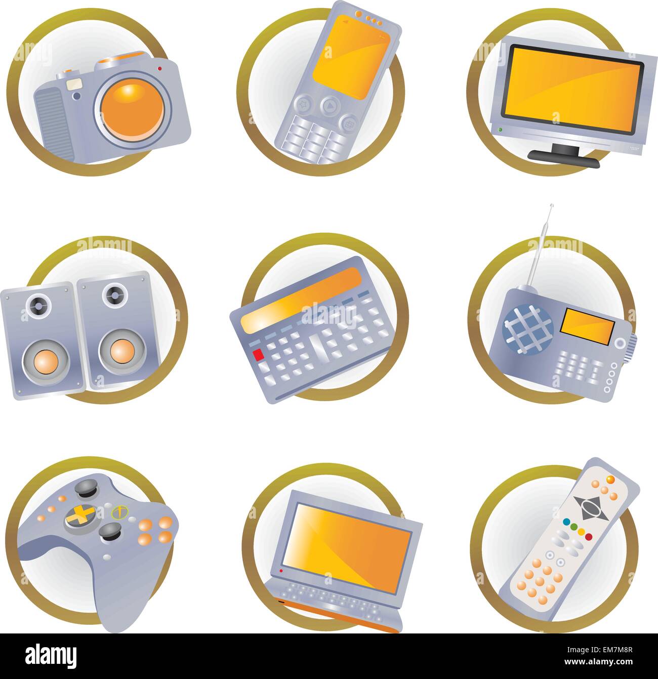 Hi Tech Equipment Icons Stock Vector Image Art Alamy