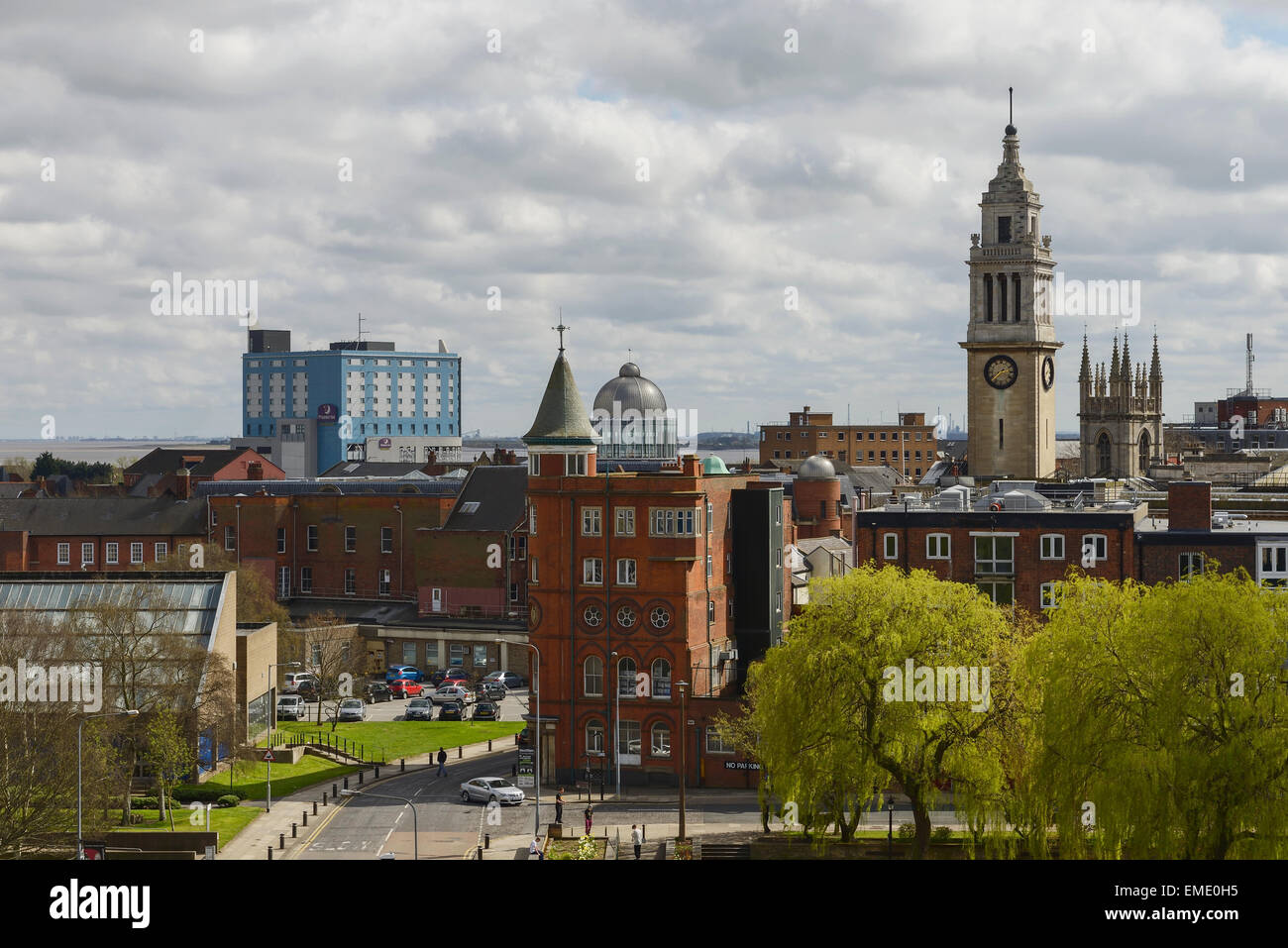 Rooftops of Hull city centre including the Premier Inn on the left