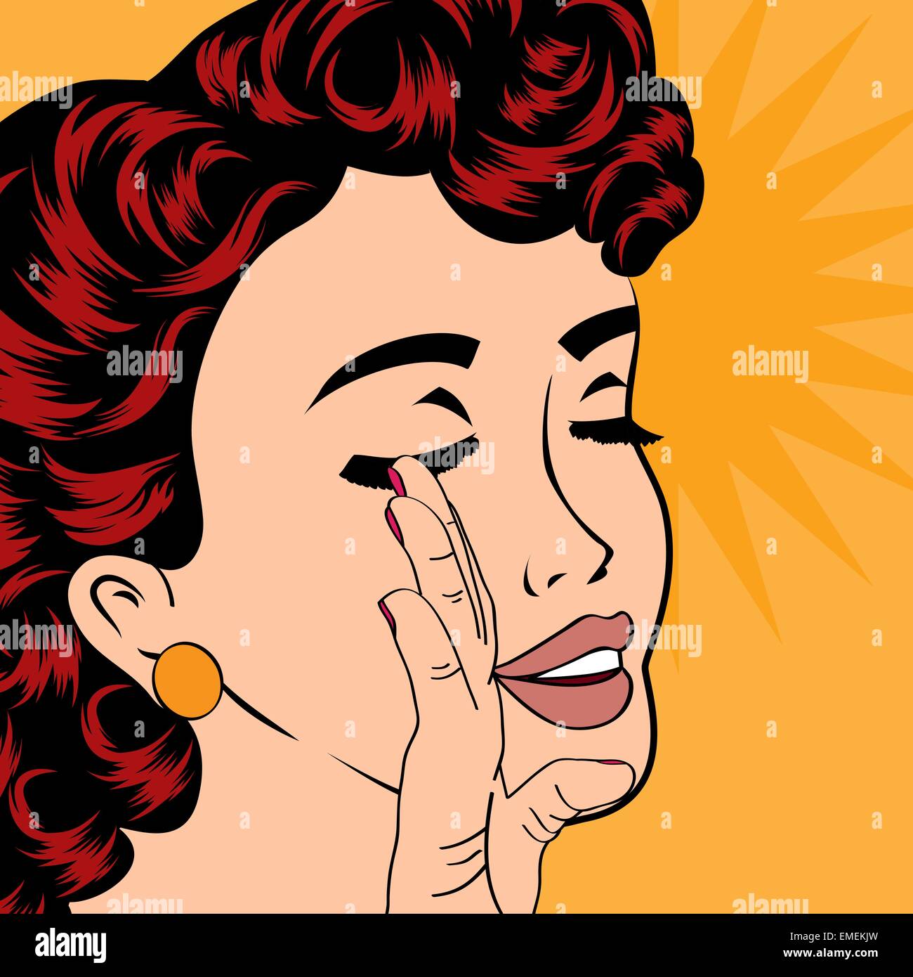 Pop Art Cute Retro Woman In Comics Style Stock Vector Image Art Alamy