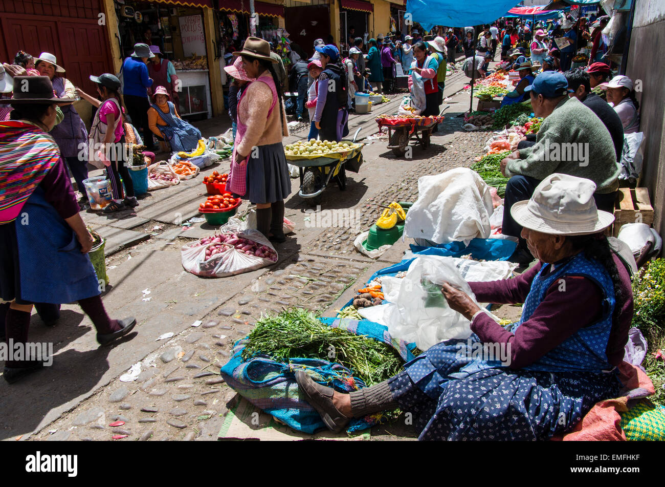 San Pedro market in Cusco, Peru Stock Photo, Royalty Free Image