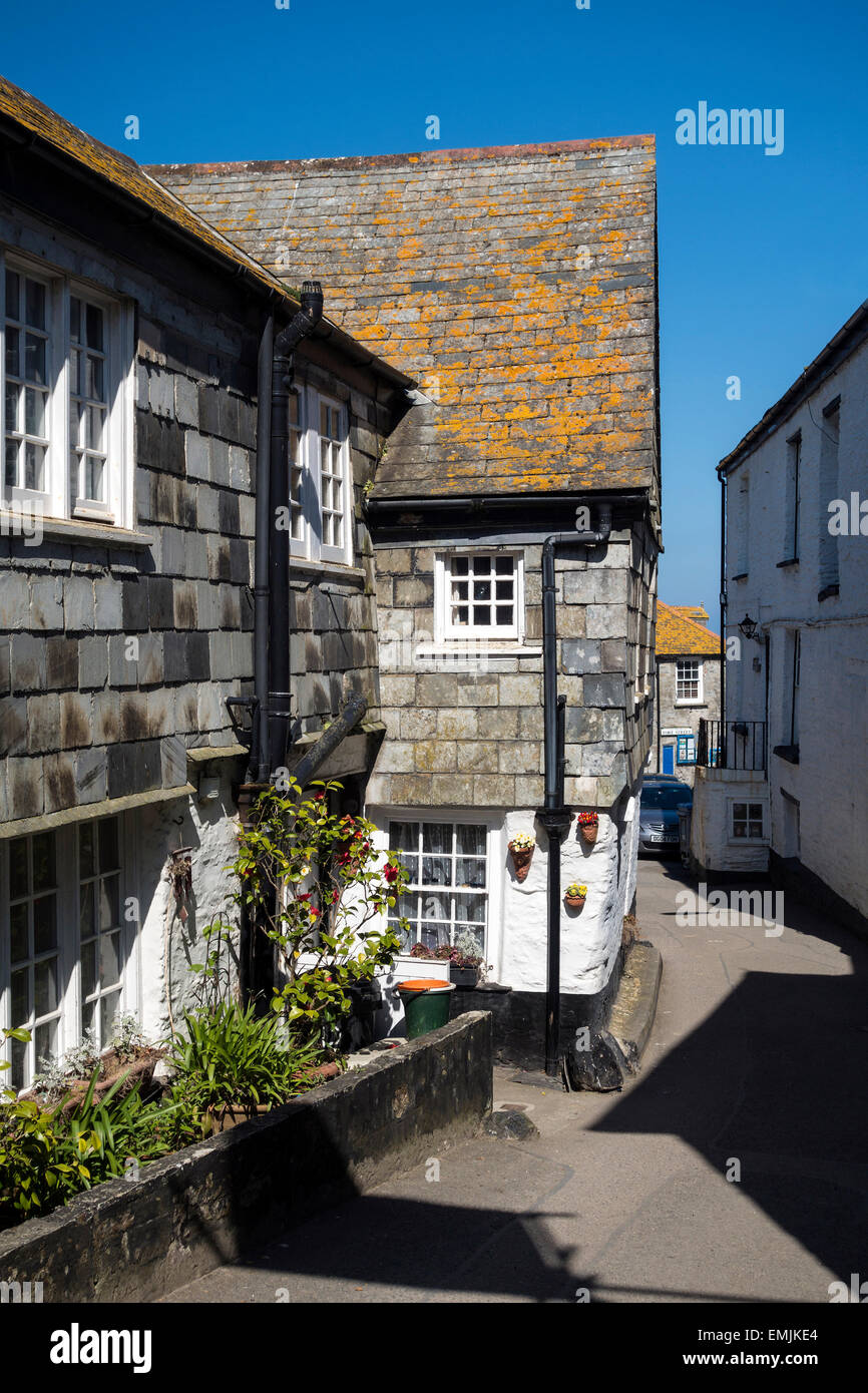 Cottages in Port Isaac, Cornwall, UK Stock Photo, Royalty Free Image