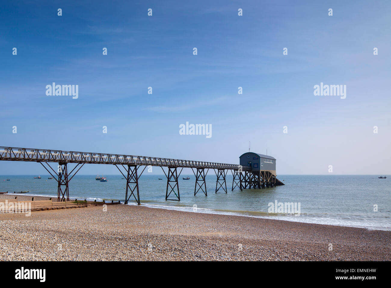 Selsey Bill beach and Lifeboat Station. Selsey, West Sussex, England