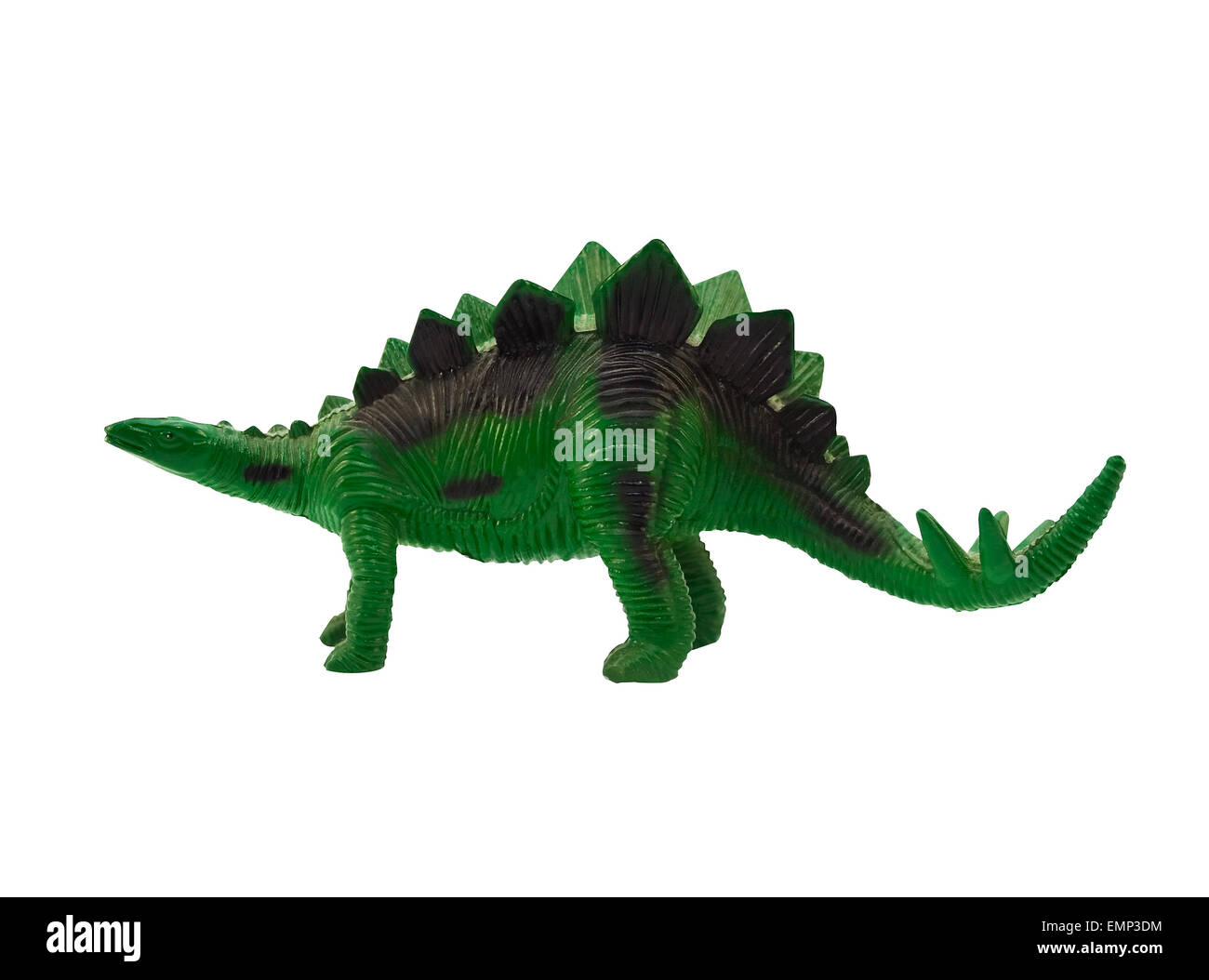 Stegosaurus Profile Isolated Plastic Green Stegosaurus Standing Back