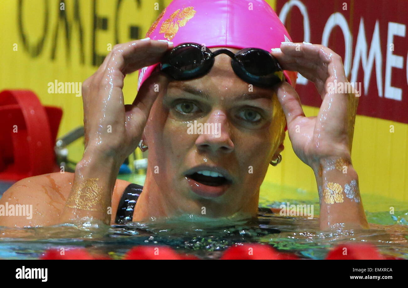 Moscow, Russia. 23rd Apr, 2015. Yulia Yefimova competes to win silver