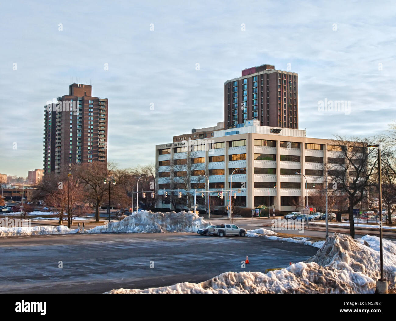 Downtown Syracuse, New York in winter Stock Photo, Royalty Free Image