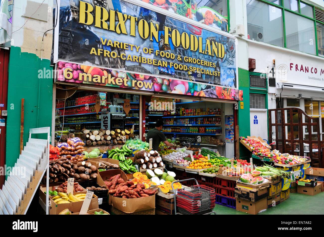 Brixton Foodland Shop, Brixton Market, Brixton, London, England Stock