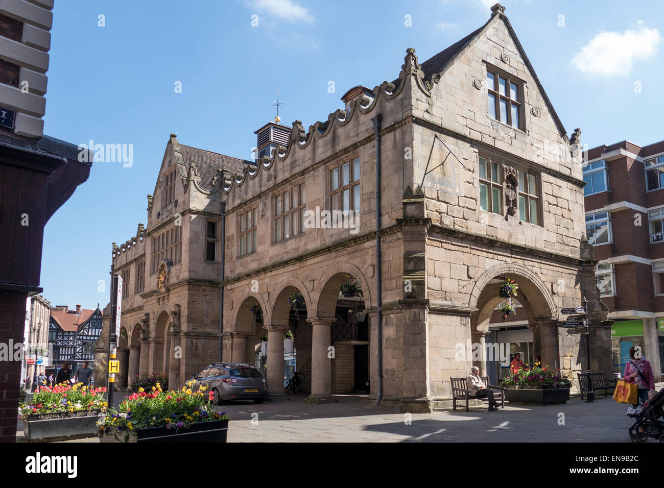 England, Shropshire, Shrewsbury, Old Market Hall Stock Photo, Royalty
