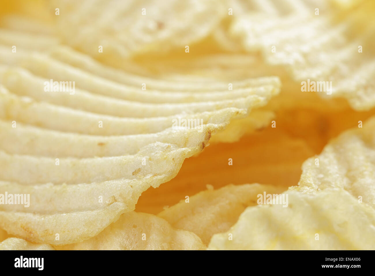 Rippled Organic Potato Chips With Salt Stock Photo Alamy