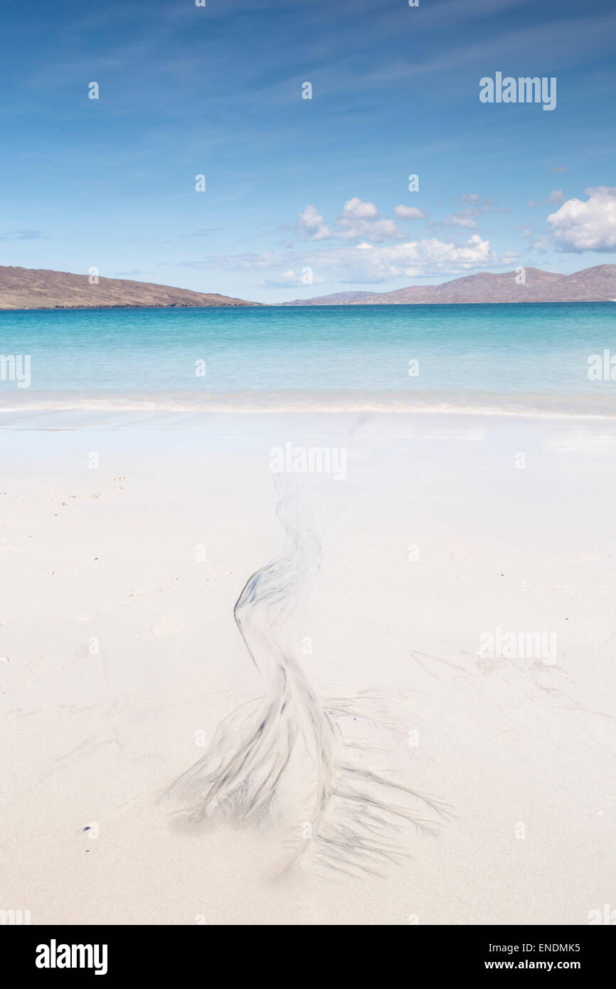 The white sands on the beach at Rosamol in Harris, Scotland below a