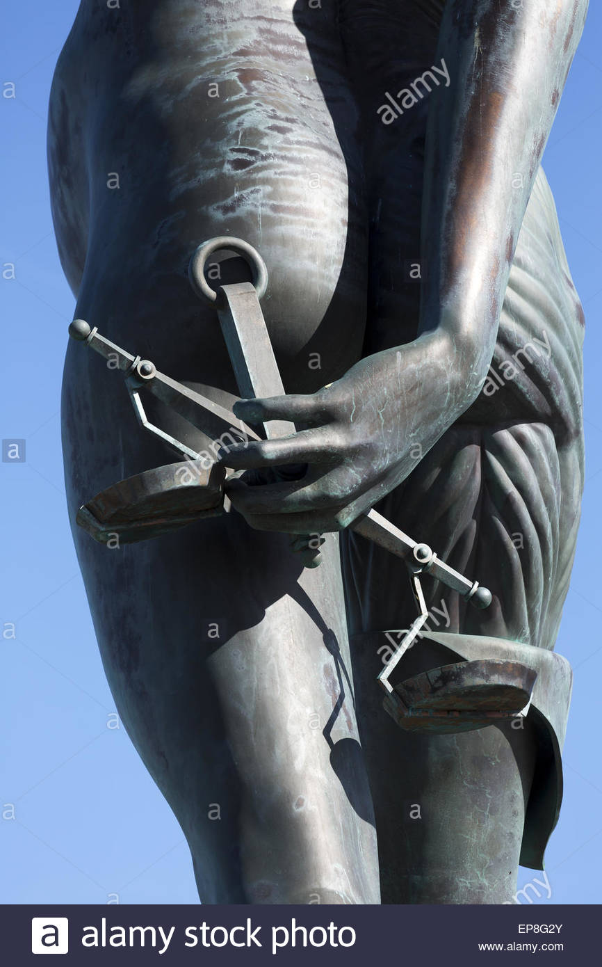 Damien Hirst bronze statue of Verity on the harbour approach at Stock
