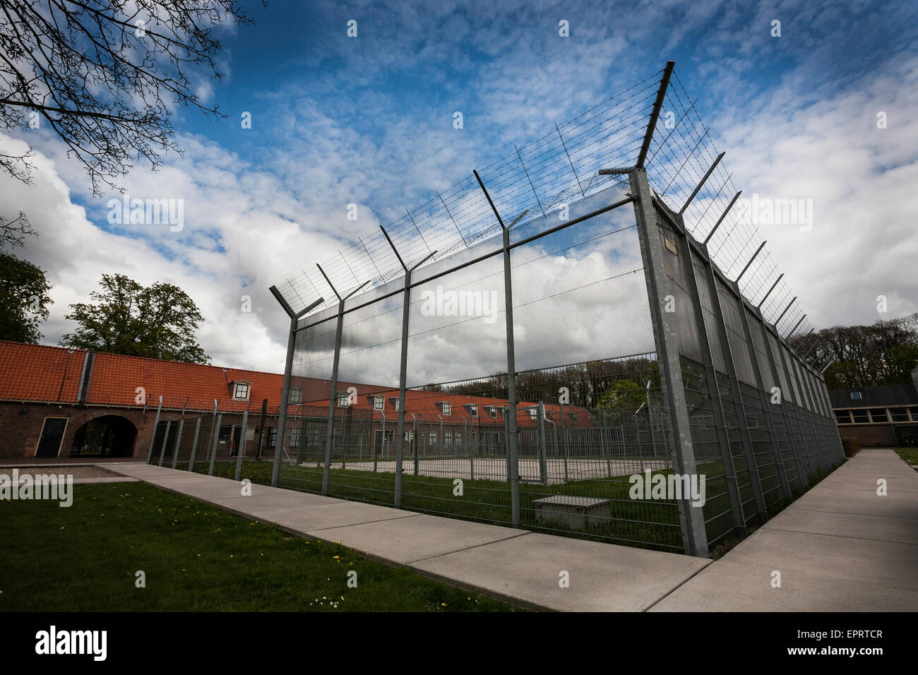 Outdoor place with fence and barbed wire Prison Museum at Veenhuizen