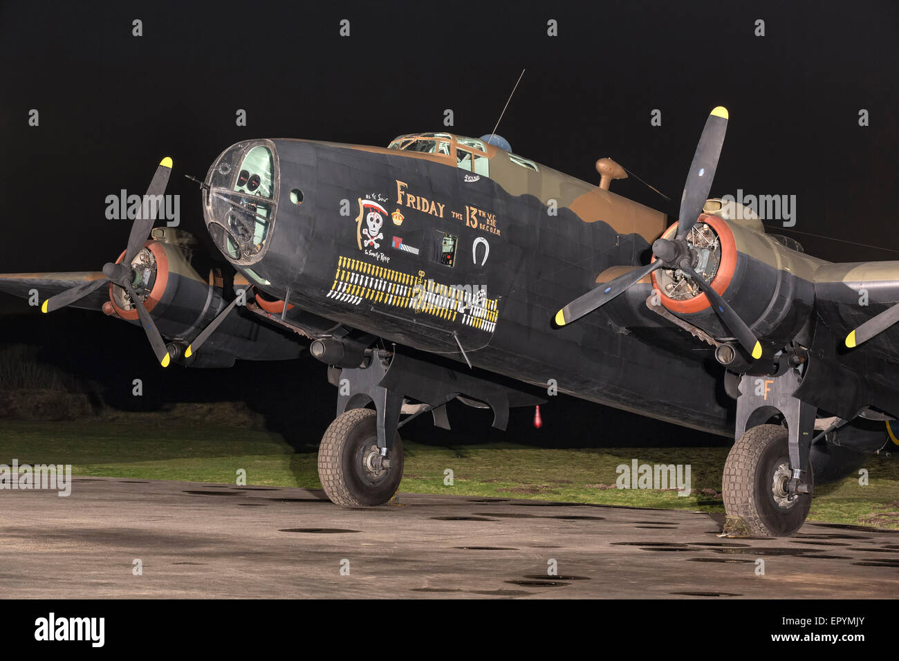Handley Page Halifax WW2 bomber Friday 13th Stock Photo, Royalty Free