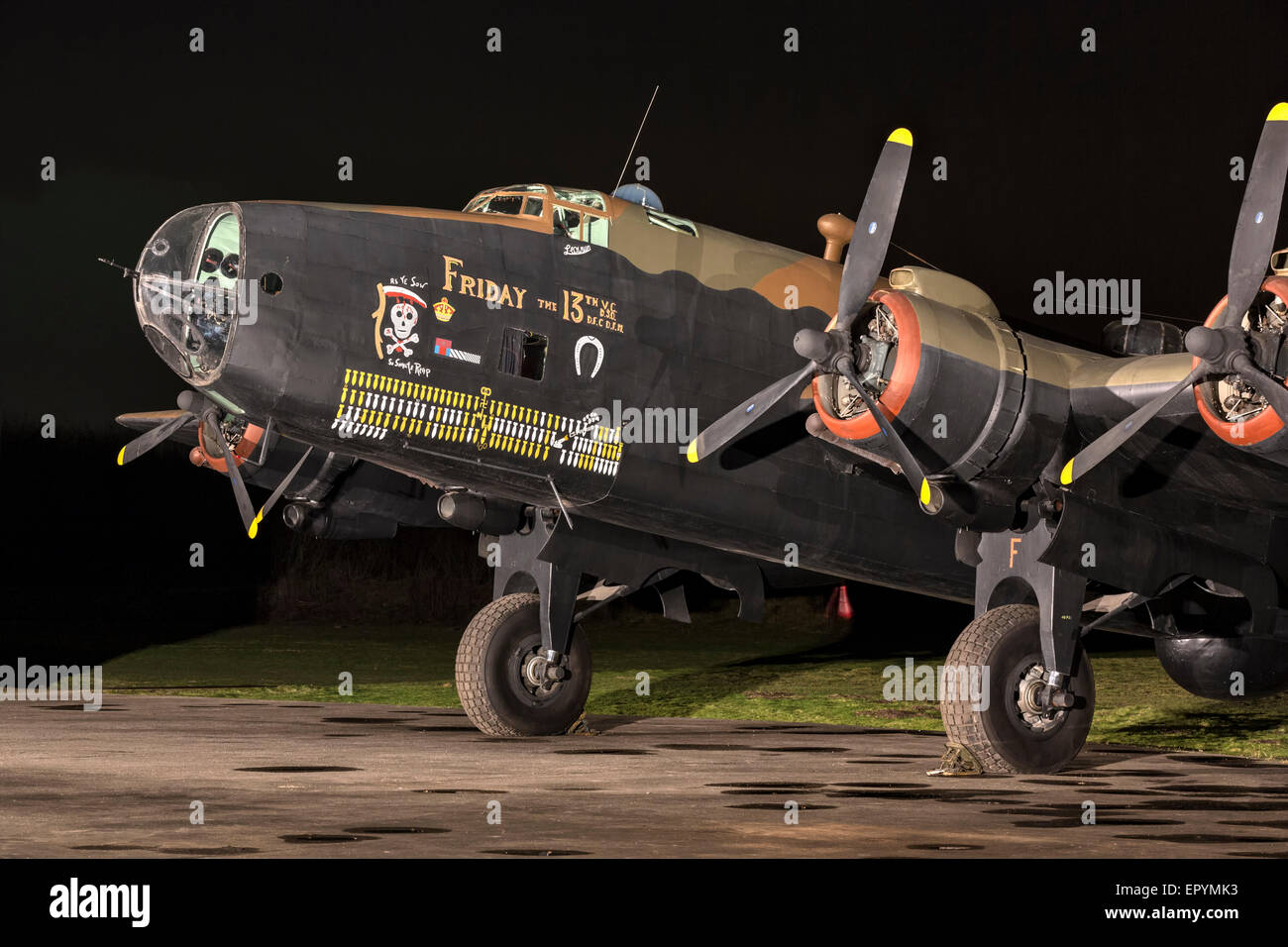 Handley Page Halifax WW2 bomber Friday 13th Stock Photo, Royalty Free