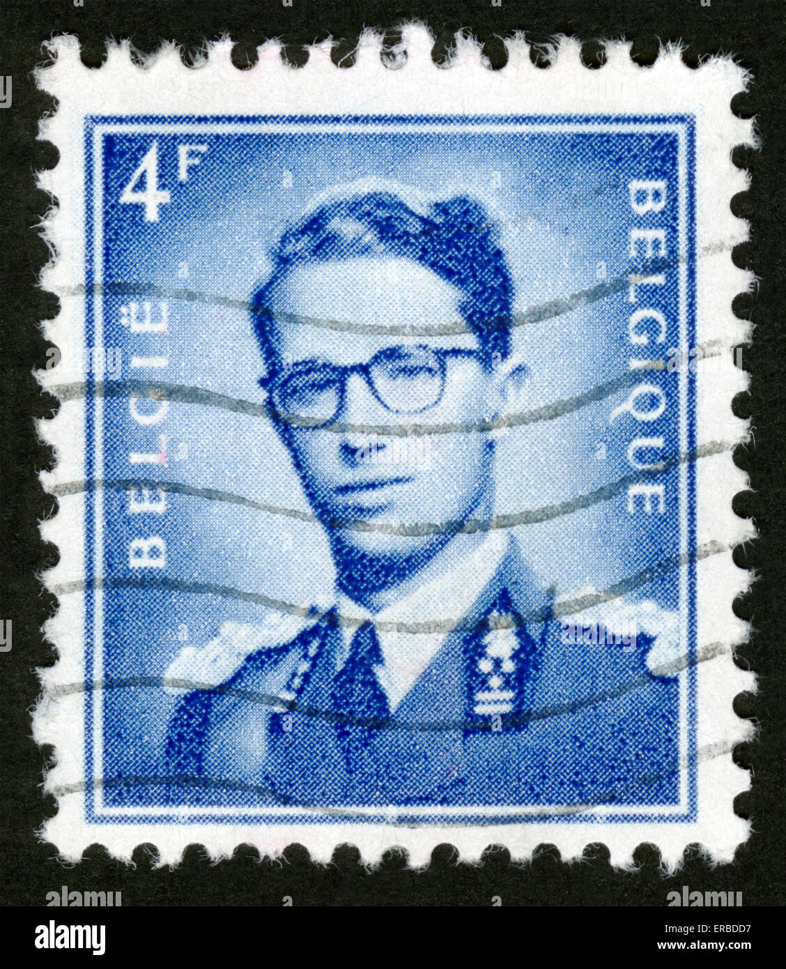 King Baudouin, postage stamp, Belgium, 1953 Stock Photo, Royalty Free
