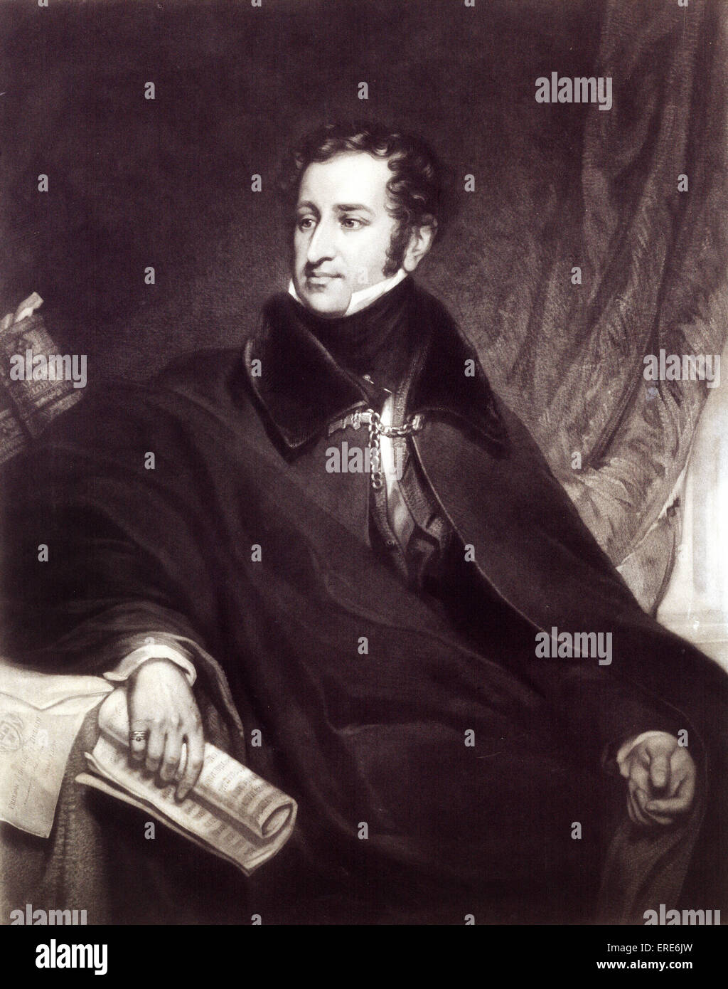 Henry Rowley composer, seated and holding a score Stock Photo