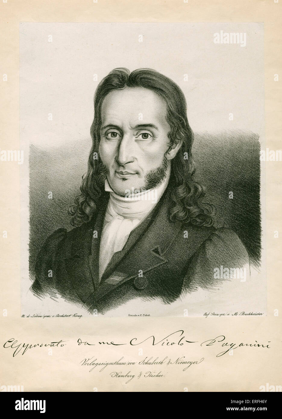 Niccolo Paganini portrait of the Italian violinist and composer, c