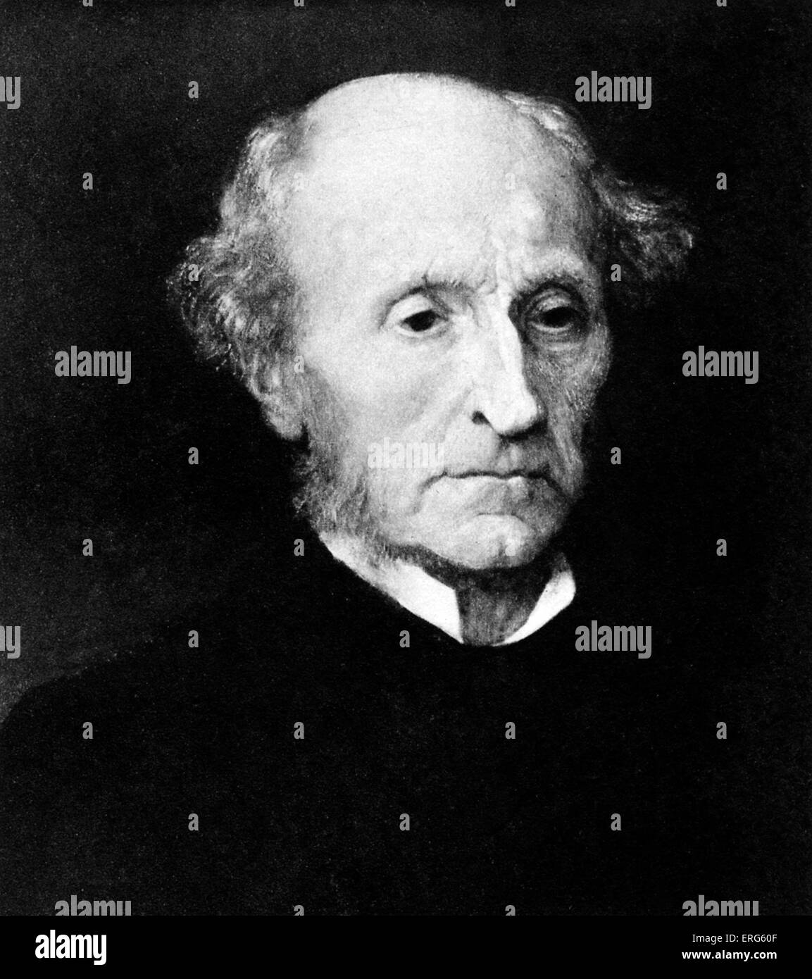 John Stuart Mill, portrait. Oil painting by G F Watts, 1874. JSM: