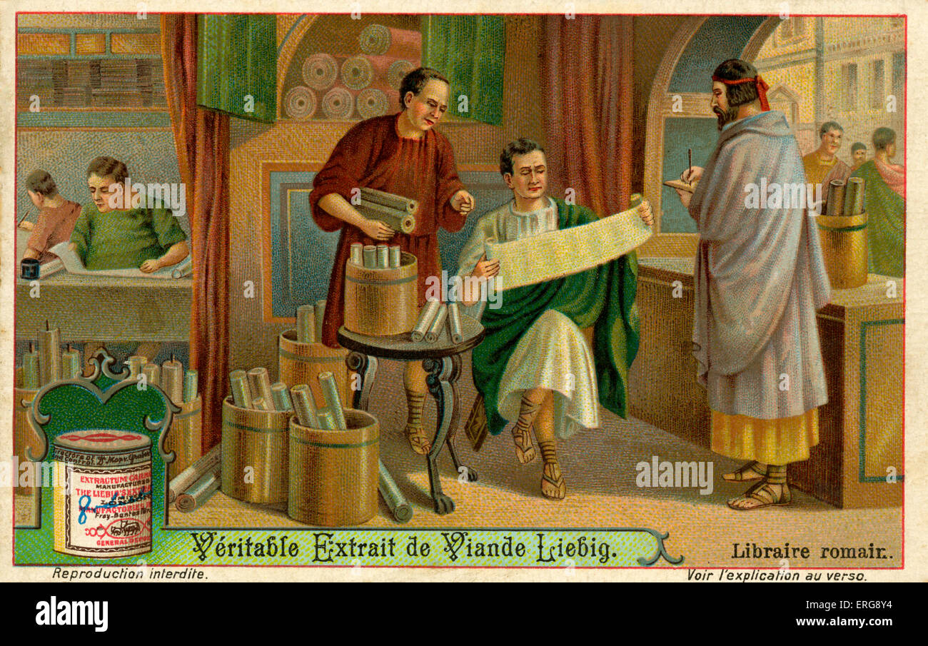 Library in Ancient Rome. First libraries in the Roman empire were Stock