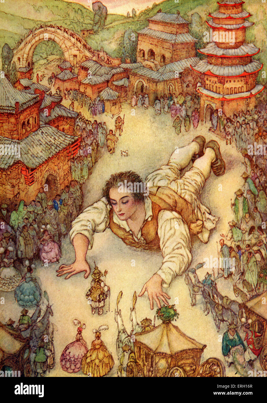 Gulliver's Travels A Voyage to Lilliput by Jonathan Swift Stock Photo, Royalty Free Image