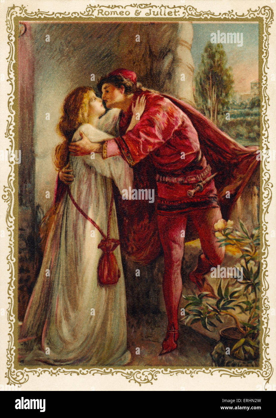 William Shakespeare s Play Romeo And Juliet Balcony Scene WS Stock 
