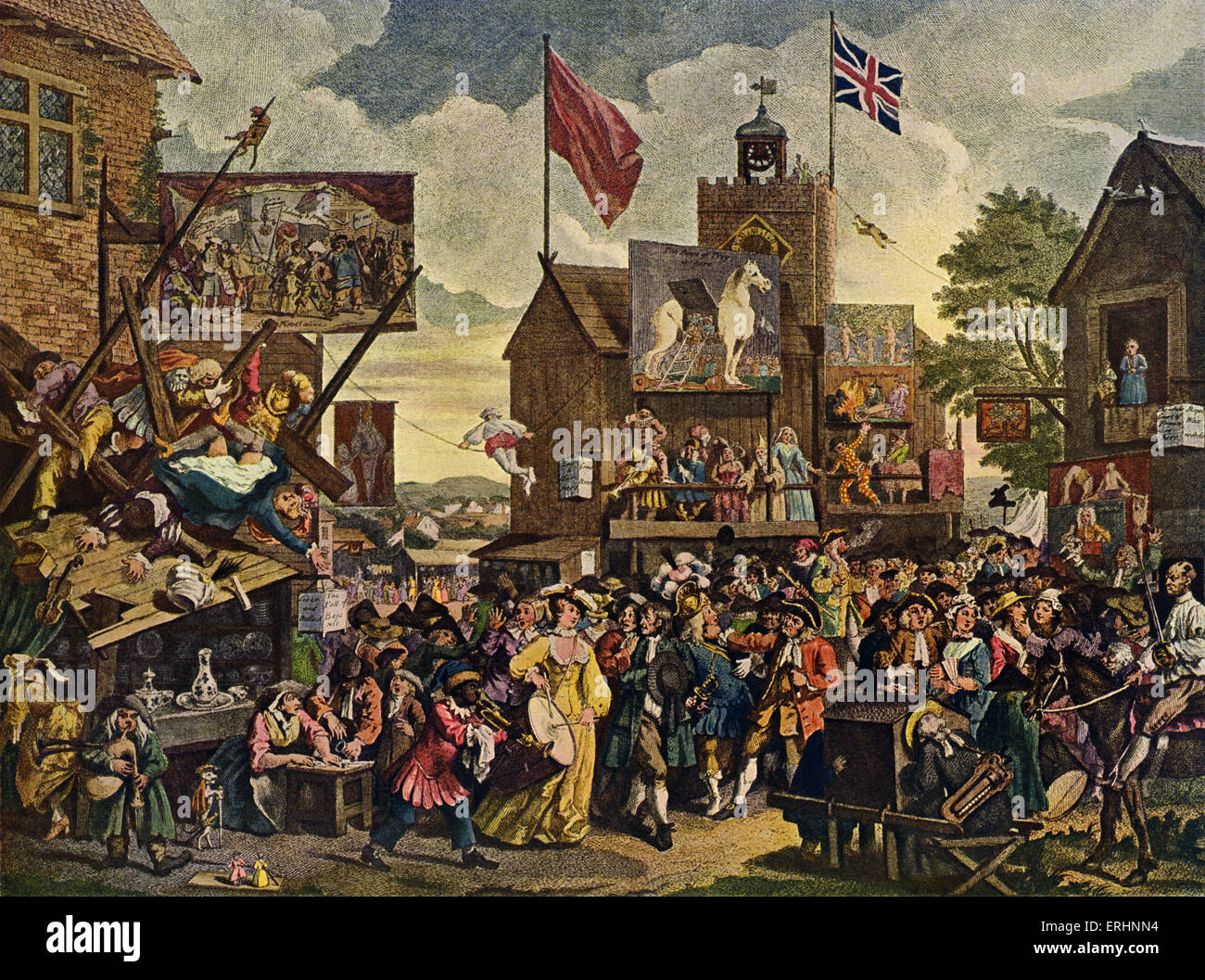 'Southwark Fair' by William Hogarth (engraving after painting Stock